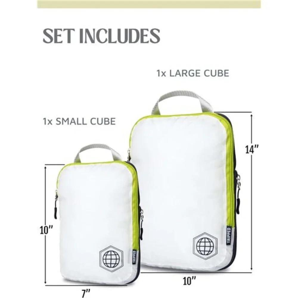 Compression Packing Cubes Set for Travel - Lightweight,Durable Clothes Organizer
